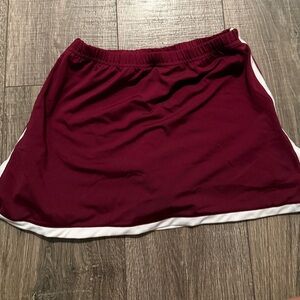 Maroon and White Trim Golf Skort